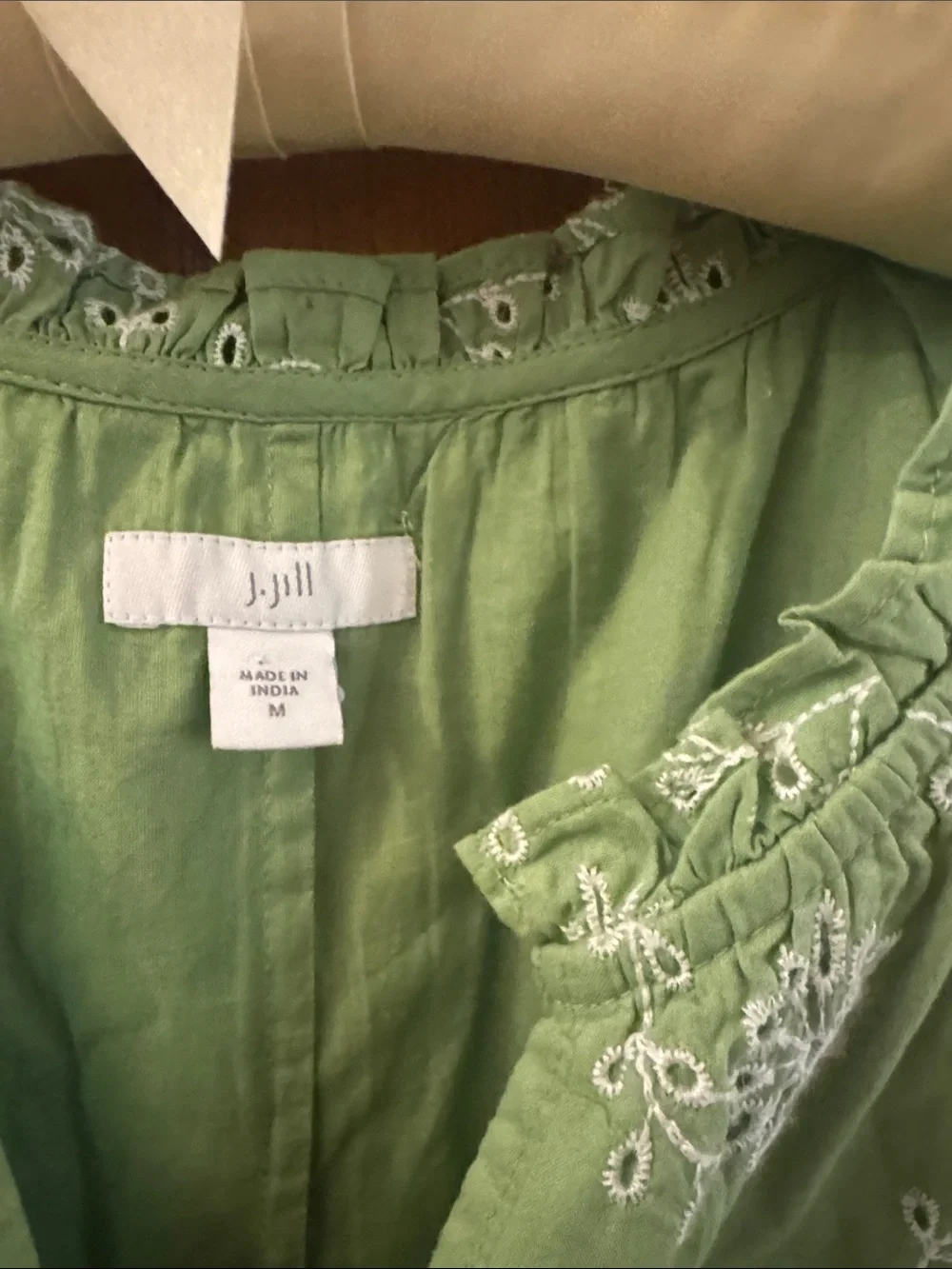 J. Jill Light Green Sleeveless Embroidered Button-Front Maxi Dress - Picture 2 of 6